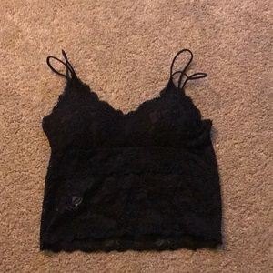 New Mix Black Lace Cami Crop